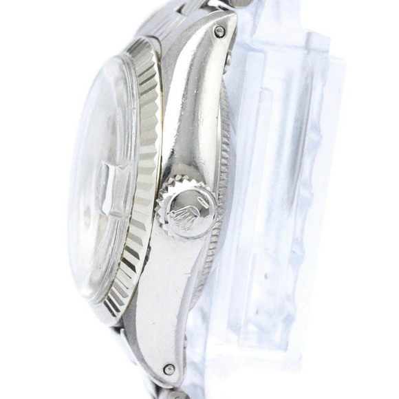 Vintage ROLEX Oyster Perpetual Date 6917 White Gold Steel Ladies Watch BF561695 - Picture 4 of 10